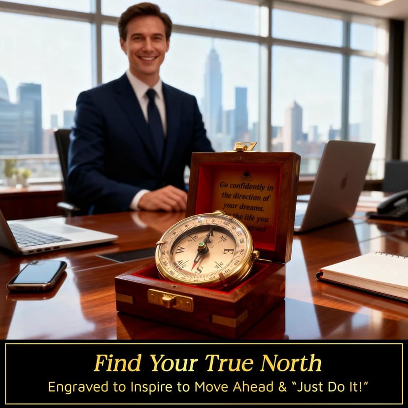 The Dream Chaser Compass - Go Confidently -2026 Unique Graduation Gifts for Him, College, High School, Cool Birthday Gift Idea for Son, Boys, Motivational Greeting Card Included B0BXJFBHX5