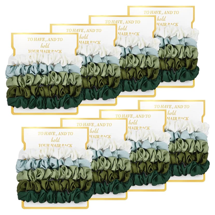 8 Pack Bridesmaid Gifts Satin Bridesmaid Scrunchies Soft Hair Ties Bachelorette Party Favors Hair Accessories for Women Bridesmaid Proposal Gift (Gradient Green) B0DTKDFCCB