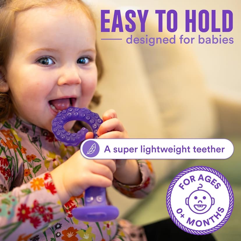 – Made in USA Medical Grade Silicone Teether for Infants – Multi-Stage Molar Relief & Interactive Parent-Finger Fit – 0-24 Months
