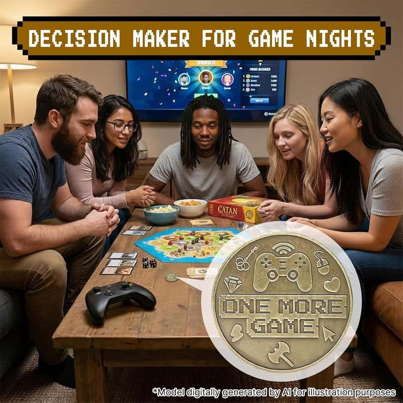 One More Game or Go to Sleep Gamer Decision Coin, Gifts for Gamer Boyfriend, Husband, Men, Gaming Accessories for Men, Game Gifts for Christmas, Valentine's Day, His Birthday B0G3PJT54G