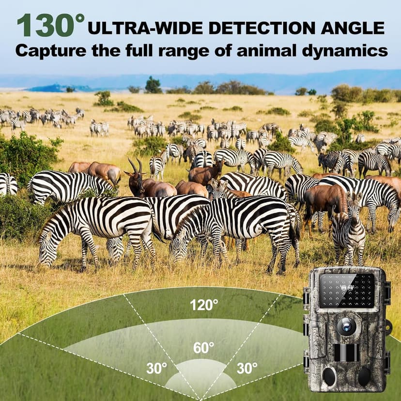 4K 60MP WiFi Trail Camera,Game Cameras with Night Vision Motion Activated Waterproof,Suitable for Outdoor Wildlife Detection, Monitoring Home Security