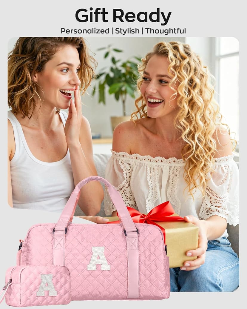 Girl Gifts, Kids Overnight Bag, Birthday Gifts for Women Daughter Sister Friends 8 9 10 11 12 13 14 15 16 17 18 Year Old Girl Duffle Bag Teen Girl Gifts Trendy Stuff Initial Travel Weekender Dance Bag B0DT6QHCXW