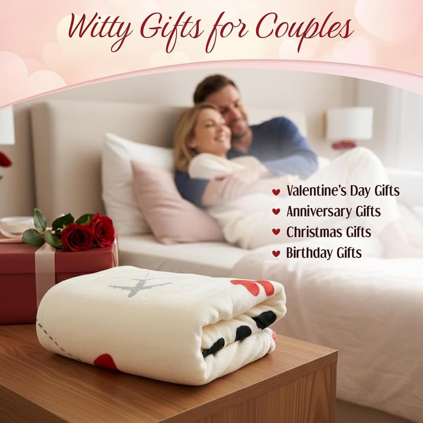 Christmas Anniversary Couple Gifts for Women - I Love You More Soft Fleece Throw Blanket 50x60 in - Birthday Romantic Gifts for Girlfriend Boyfriend Wife Husband, I Love You Gift for Him Her