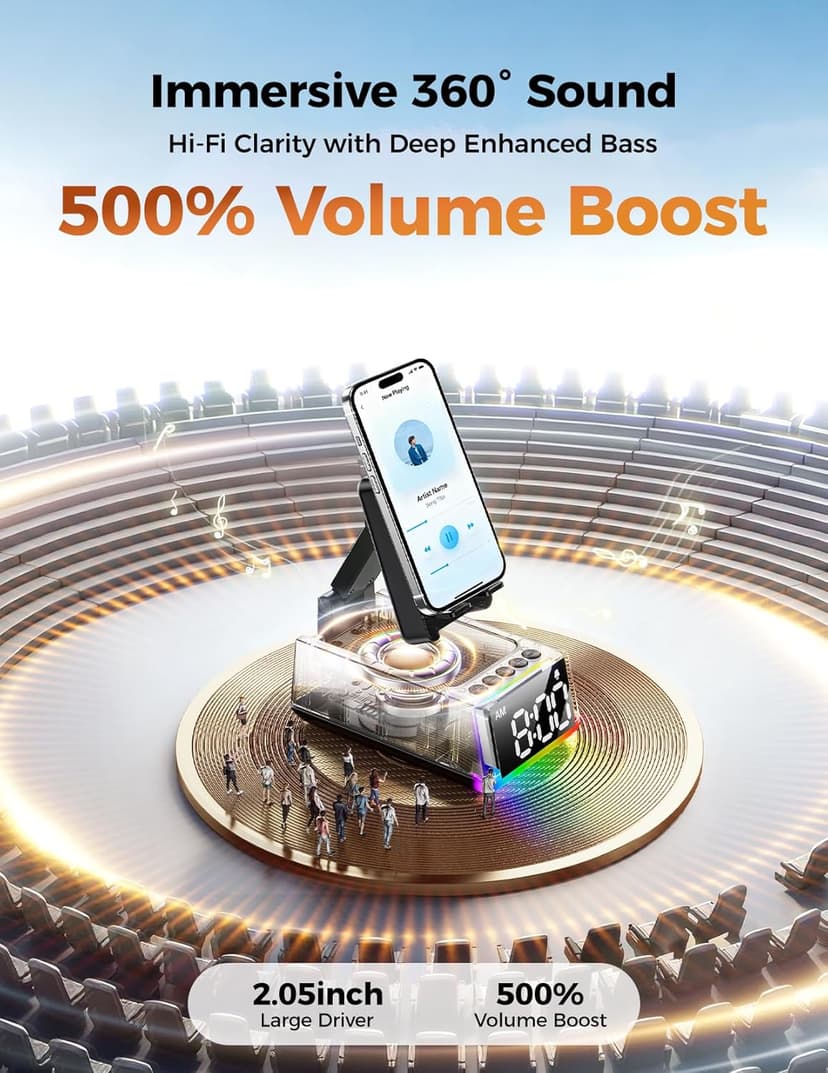 Birthday Gifts for Men Women-Bluetooth Speaker with HD Sound, Stocking Stuffers White Elephant Gifts for Adults, Kitchen Gadgets for Anniversary Idea Gift for Dad Mom Husband Wife(Black)