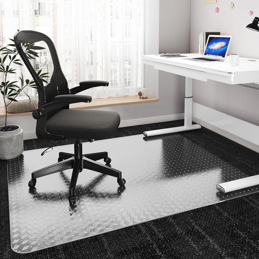Office Chair Mat for Carpeted Floors, 48" x 30" Desk Chair Mat for Rolling Chairs on Low Pile Carpets, Easy Glide Floor Mat for Home, Gaming