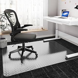 Office Chair Mat for Carpeted Floors, 48" x 30" Desk Chair Mat for Rolling Chairs on Low Pile Carpets, Easy Glide Floor Mat for Home, Gaming
