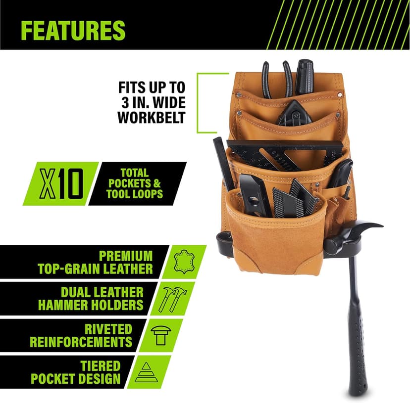 AWP Tool Pouch, Electrician Tool Pouch, Premium, Professional Multi-Pocket Organizer