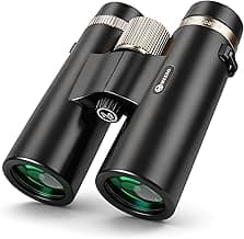 12x42 UHD Binoculars for Adults High Powered Waterproof Large View with Clear Vision & Compact Binocular Essentials for Hunting Camping Cruise Travel Bird Watching Sports