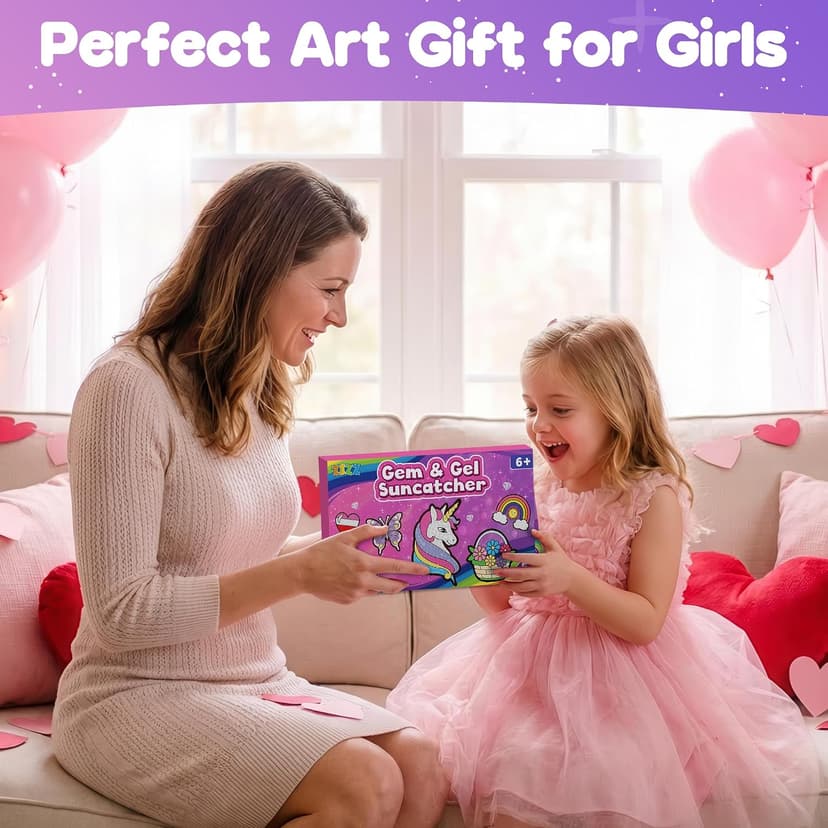 Birthday Gifts Kit for Girls Boys Ages 4 5 6 7 8 9 10 Years Old DIY Creative Kids' Mosaic Kits Diamond Art Crafts Toys ZIZZ Diamond Window Art Suncatcher Kits for Kid 5PCS Gem Painting Crafts B0FM3YQY2W