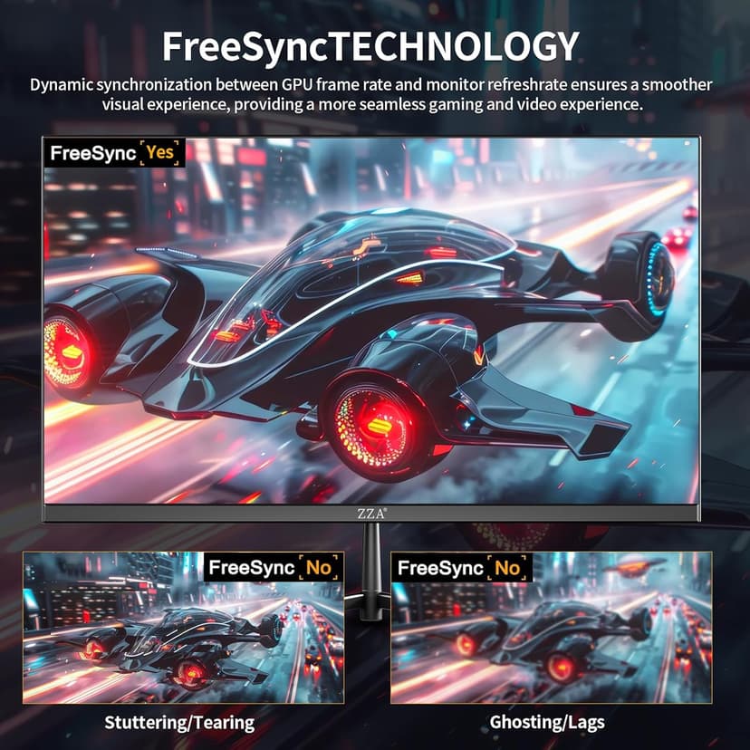 ZZA 25" Curved Gaming Monitor, 240Hz|144Hz FHD(1920 * 1080P) VA Screen Computer Monitor, Supports Freesync, 120% sRGB, Blue Light Filter,AMD Freesync, Wall Mountable Installs(HDMI 1.4/DP 1.2)