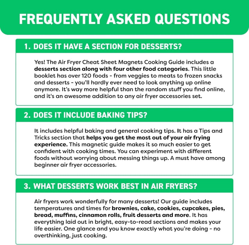 Air Fryer Cheat Sheet Magnets Cooking Guide Booklet - Air Fryer Cookbooks - Air Fryer Liners - Air Fryers Kitchen Gifts Gadgets 2025 - Air Fryer Accessories - Air Fryer Cooking Guide