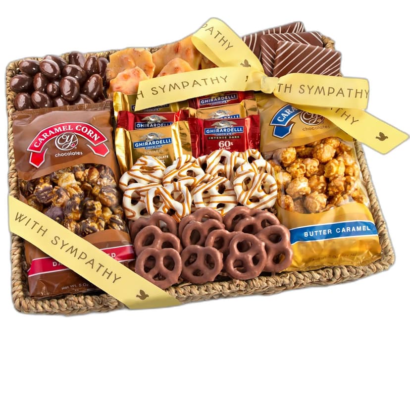 A Gift Inside Sympathy Gift Basket, Chocolate Gift Basket with Gourmet Chocolates, Sweet Treats & Snacks, Thinking of You Gift for Friends, Family & Coworkers B084XVVPQL