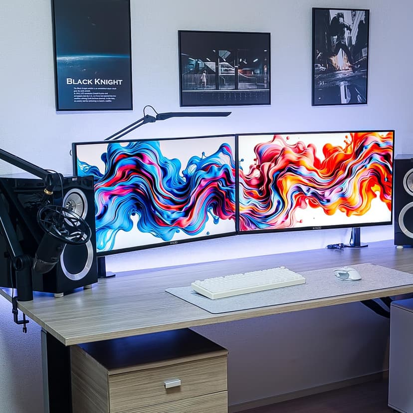 Kado Dual Gaming Monitor Setup - 2-Pack 32" 180Hz 16:9 2560x1440 QHD Computer Monitor 115% sRGB, Stacked Gaming AMD FreeSync, VESA Mount HDMI DisplayPort Built-in Speakers