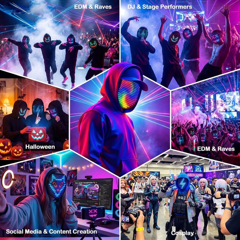 Gift for Halloween Digital Mask Birthday Christmas Rave Party,Cool Toy for Kids Adults,50 Changing Face Patterns,Rechargeable MEGOO Led Light up Mask with Gesture Sensing, Halloween Gifts for Teen Boys B09Y9DT9W7