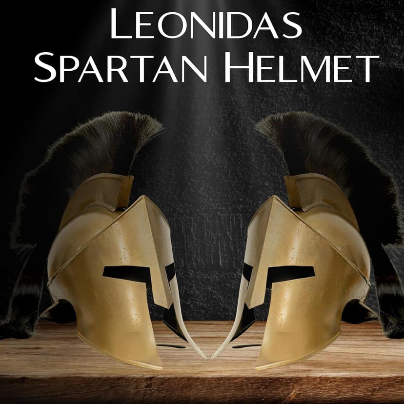 300 Spartan Helmet Medieval Armour King Leonidas Greek Spartan 300 Roman Helmet with Wooden Stand Rustic Vintage Home Decor Gifts