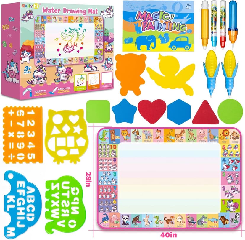 Reusale Princess Color Mat, Mess-Free Coloring, Educational Doodle Toy, Kids Birthday Gifts for Age 3 4 5 6 7 8 Year Old Water Doodle Mat, Kids Drawing Toys for 3 4 5 Year Old Boys Girls Gifts B08B8TQJ3Q
