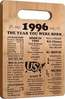 30th Birthday Gifts for Women Men, 1996 Birthday Gifts for Her Him, 30 Years Old Gifts, 30th Birthday Gift Ideas, 30th Birthday Decorations for Women Men, Back in 1996 Cutting Board Gifts B0CP8WS7FK