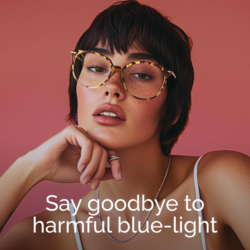 Gaoye Blue Light Blocking Glasses - Trending Round TR90 Frames, Metal Arms, UV400 Protection - Matching Soft Case