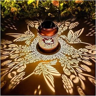 Christmas Gifts for Women Hummingbird Solar Lanterns Outdoor Waterproof Hanging Solar Lights Hummingbird Gifts Metal Bird Decorative LED Lanterns for Yard, Patio, Lawn, Pathway, Garden Decor