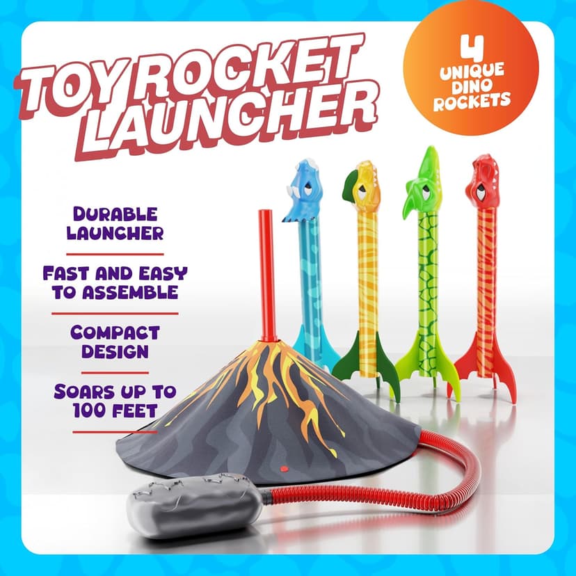 Ninja Blast Dinosaur Toy Rocket Launcher for Kids Toys for Kids 3-5 5-7 4-6 - Outdoor Toys for Kid Ages 4-8 - 3 4 Year Old Boy Birthday Gift - Gifts for Boys Age 3 4 5 6 Years Toy for Toddlers