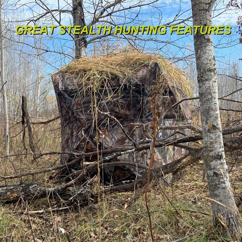 THUNDERBAY SPUR Collector 3 Person Hunting Blind, Portable Ground Blind with Silent Windows, Portable Durable Hunting Tent for Deer & Turkey Hunting