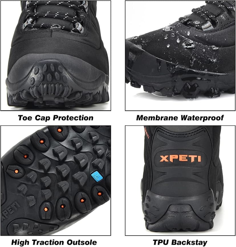 XPETI Men’s Thermator Mid-Rise Lightweight Hiking Insulated Non-Slip Outdoor Boots