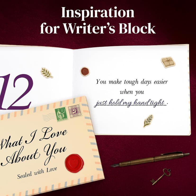 Fill in the Blank Book for Boyfriend Girlfriend, Personalized Anniversary, Christmas and Birthday Gifts for Men Women What I Love About You Book for Couples - Valentines Day Gifts for Him, Her