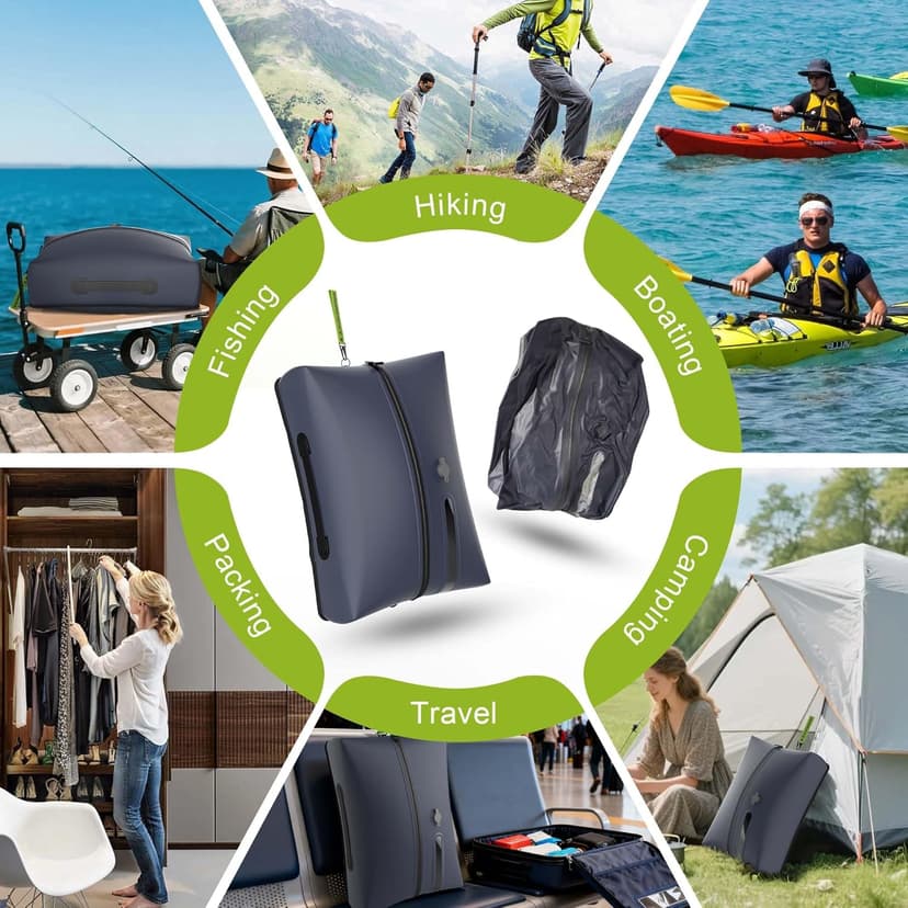 Vacuum Bags for Travel with Electric Pump,34L Waterproof Compression Bags for Carry On Suitcases and Backpack for Air Travel Vacation Camping Boating Outdoor Sports 2 Pack