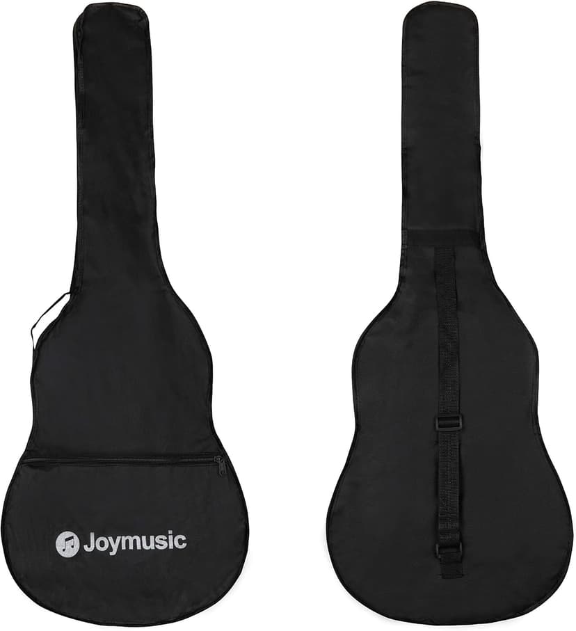 Joymusic 38 inch black beginner acoustic guitar,bundle with a strap with picks holder,digital tuner, set strings, capo,cleaning cloth,6 picks,gig bag.（JG-38C,BK）