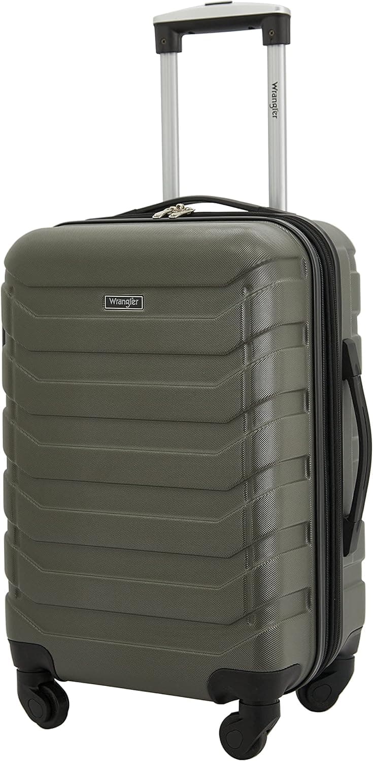 Wrangler 4 Piece Miami Luggage and Packing Cubes Set, Olive Green