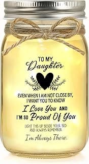 Gift for Daughter, Daughter Birthday Gifts from Mom Dad, Mother Daughters Gift, Daughters Gifts Mother's Day Graduation Decorative Jar Light Night