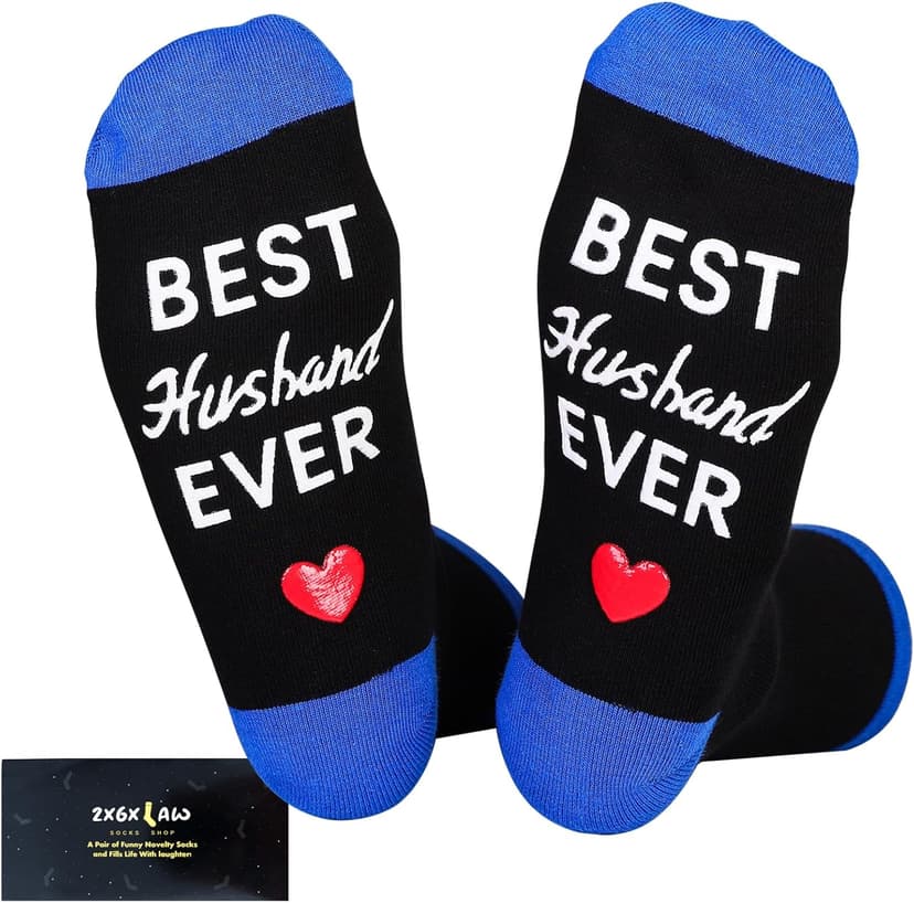 ZXGXLAW Christmas Gifts Idea for Best Husband Ever, Dad Men Funny Fathers Day Socks Birthday Valentines