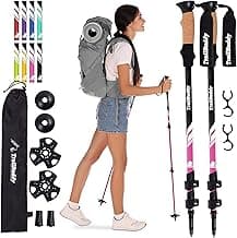TrailBuddy Trekking Poles – Lightweight 7075 Aluminum Hiking Poles for Women, Men & Seniors – Collapsible Walking Sticks for Travel, Trails & Balance