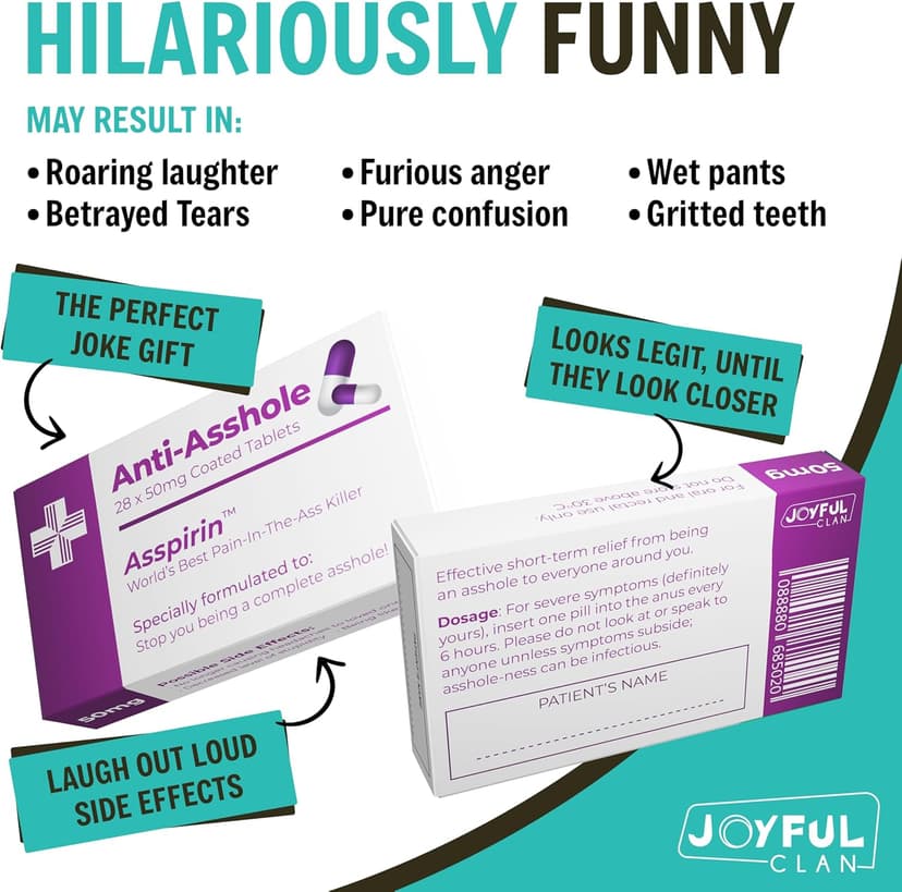 Funny Joke Pill Box Prank - Gag Gifts for Men & Women – Funny Gifts for Him or Her – Unique Inappropriate Novelty Gift – Birthday Gifts for Women – Rude Silly Presents for Boyfriend Dad Uncle