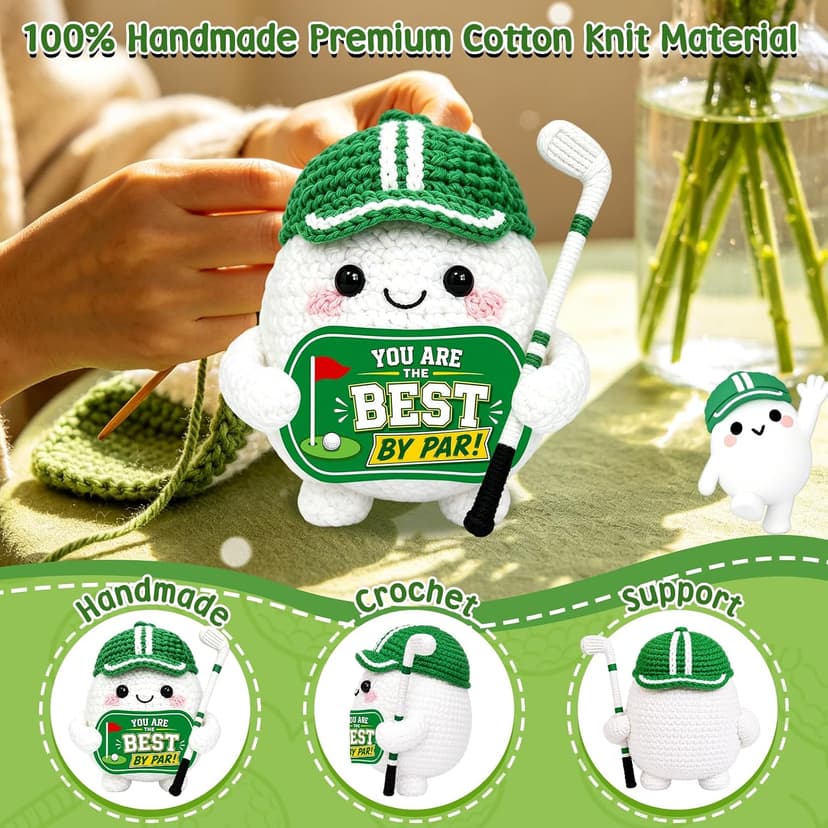Unique Golfing Gifts for Male Boss Dad Teen Boys Gag Golf Accessories Birthday Christmas Positive Crochet Golf Decor Funny Golf Gifts for Men Women Him Bosses Day Golf Ball Gifts for Golfers B0H4Z7QN2X