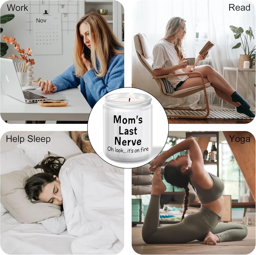 Gifts for Mom from Daughter, Son - Funny Mom Birthday Gifts - Mother's Day Gift for Mommy Mama - Mom's Last Nerve Scented Candle