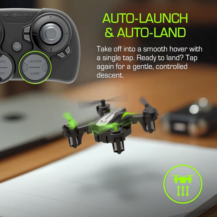 Sky Viper Dash Nano Performance RC Drone, Fast Safe Indoor Flying, Rechargeable Battery