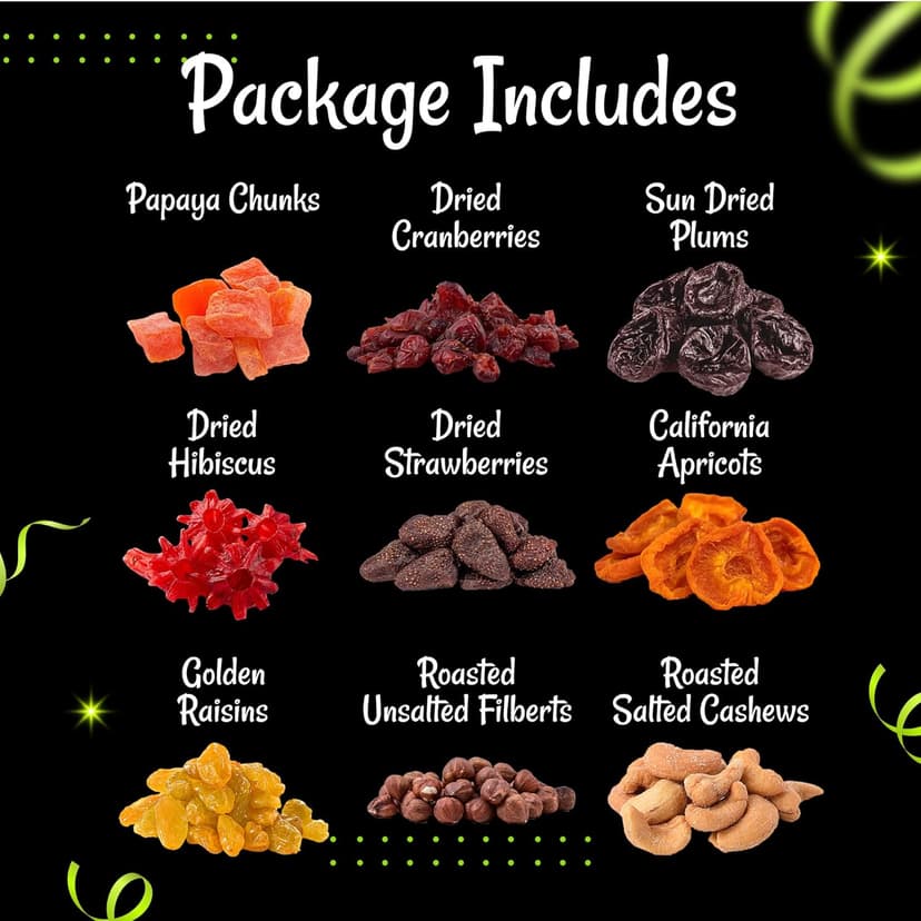 Oh! Nuts Dried Fruit and Nuts Gift Basket XL 18 Variety Basket - Gourmet Holiday Kosher Gift Box - Food Snack Box for Birthday, Anniversary, Corporate Gift for Men, Women, Mom, Dad