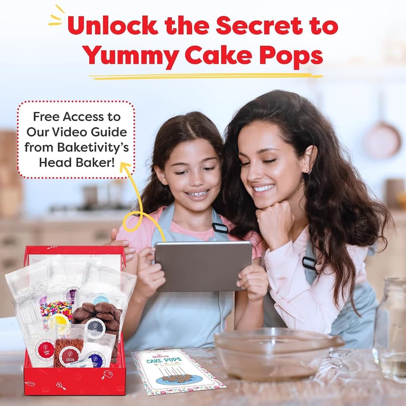 Bake 10–12 Treats with Decorating Supplies, Activity Book, and Simple Recipe Gift Idea for Boys and Girls Ages 4-12 Baketivity DIY Cake Pop Kids Baking Kit with Pre-Measured Ingredients B01L5XL49G