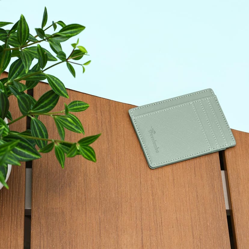 Travelambo Slim Wallet Front Pocket Minimalist Leather RFID Blocking Medium Size