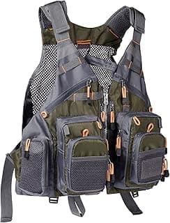 BASSDASH Strap Fishing Vest Adjustable for Men and Women, for Fly Bass Fishing and Outdoor Activities
