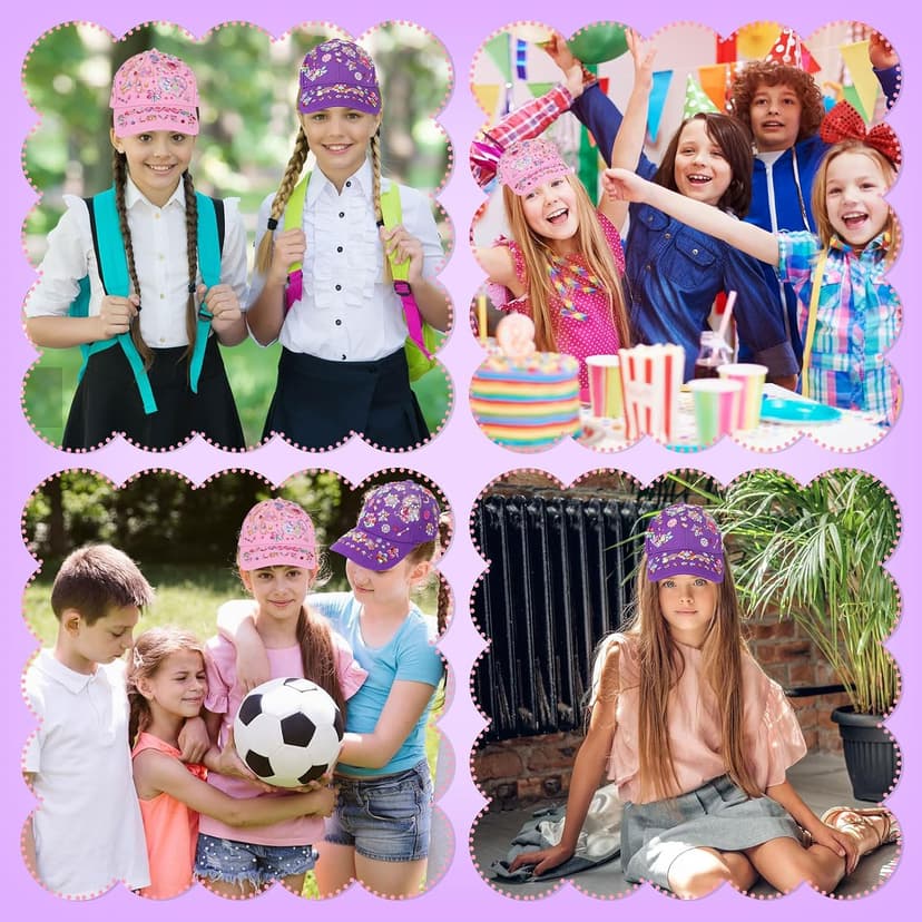 DIY Gem Baseball Cap Craft Kit: Design Your Own Hats with Unicorn Stickers, Adjustable Kids Baseball Caps, Trendy Tween Gifts Toys for Girls Age 4-12 Years Old, Birthday Christmas Art Supplies B0CJLKHB5Q