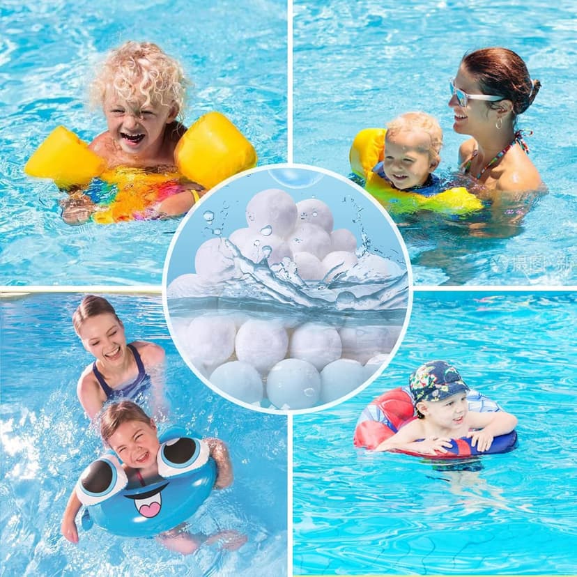 3.1 lbs Pool Filter Balls for Sand Filter, Eco-Friendly Reusable Pool Fiber Filter Balls Replace Pool Filter Sand, Pool Filter Media Balls for Swimming Pool (Equals 100 lbs Pool Filter Sand)