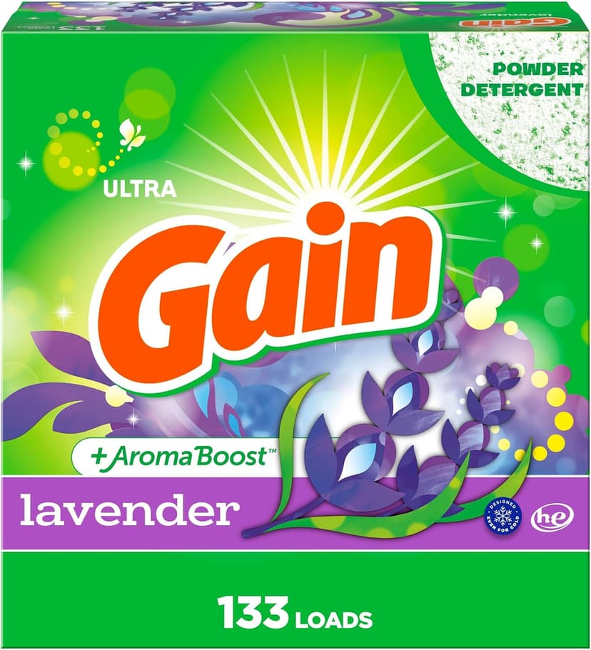 Gain Powder Laundry Detergent, Lavender Scent, 133 Loads, 123 OZ