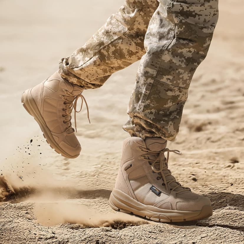 NORTIV 8 Men's Waterproof Lightweight Military Tactical Work Boots Outdoor Hiking Combat Motorcycle Boots