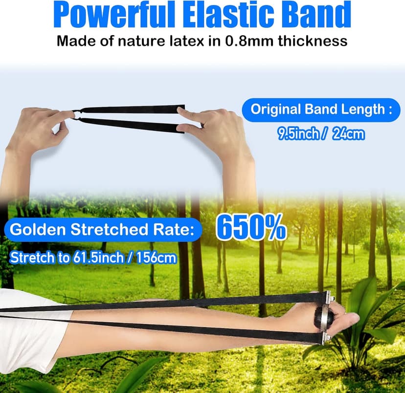 Slingshot, Stainless Steel Slingshots for Adults, Sling Shot for Hunting and Shooting Practice, Come with 3 pcs Flat Rubber Bands and a Storage Case