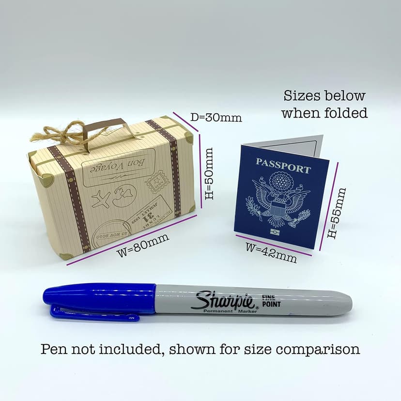 Surprise Mini Suitcase & USA Pretend Passport Reveal Gift: YOU WRITE the Secret Destination, THEY SCRATCH to Reveal! Surprise Vacation Reveal for Birthdays, Anniversaries, Valentines & Family Trips B0C4V64PJF