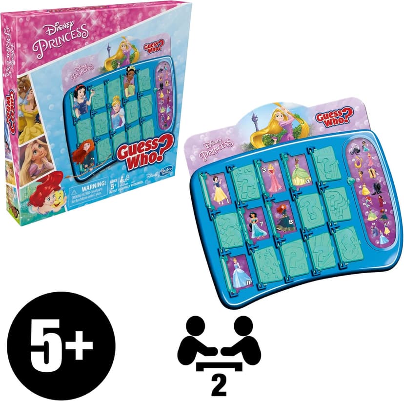 Hasbro Gaming Guess Who? Disney Princess Edition Kids Board Game, Fun Game for Families and Kids Ages 5 and Up, Easter Gifts for Boys and Girls, Preschool Games (Amazon Exclusive)