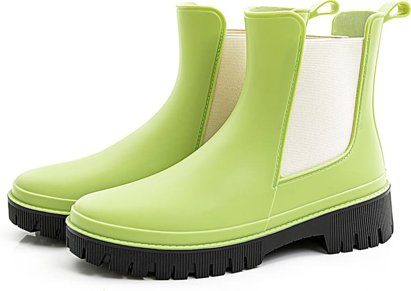 Fubotao Women's Short Rain Boots Waterproof Chelsea Rain Boots For Ladies