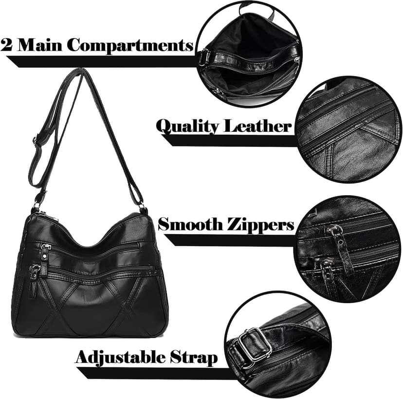 Gladdon Small Crossbody Bags for Women Leather Shoulder Purses Vegan Womens Cross body Bag Lightweight